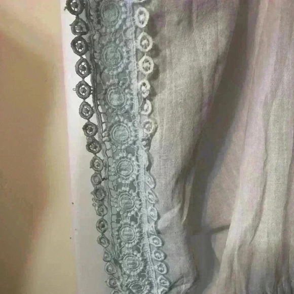 Club Z Collection Women 2X White Cotton Swim Crochet Lace Drawstring Cover Up - Picture 5 of 12